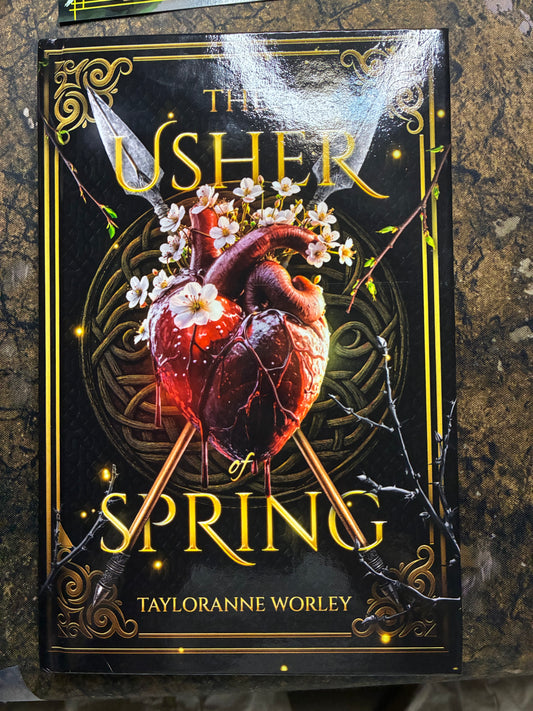 Signed Hardcover of The Usher of Spring + 4 Illustrated Bookmarks (YA Fantasy Bestseller)